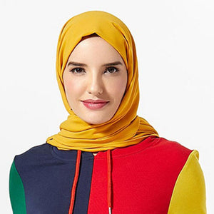 ETOSELL Women Muslim Hijabs Scarf Head Hijab Wrap Yellow Full Cover-up Shawls Headband | TageUnlimited