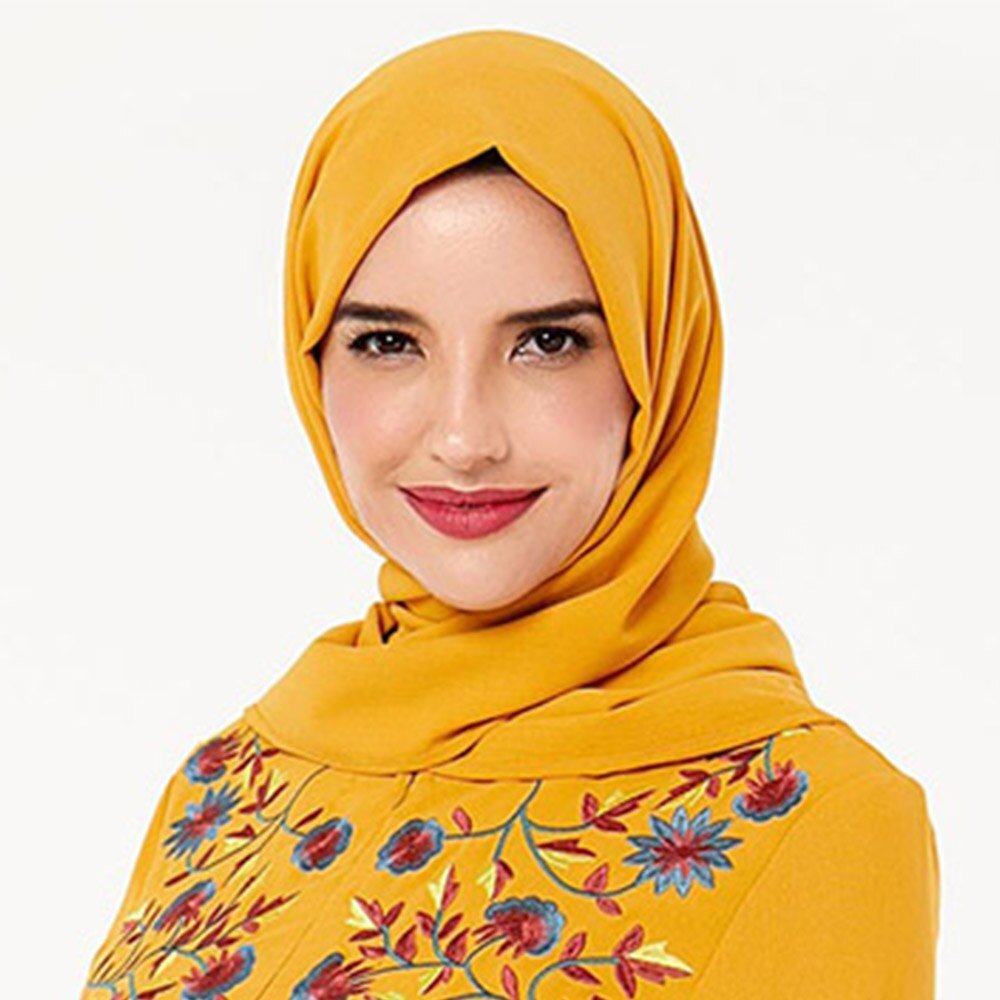 ETOSELL Women Muslim Hijabs Scarf Head Hijab Wrap Yellow Full Cover-up Shawls Headband | TageUnlimited