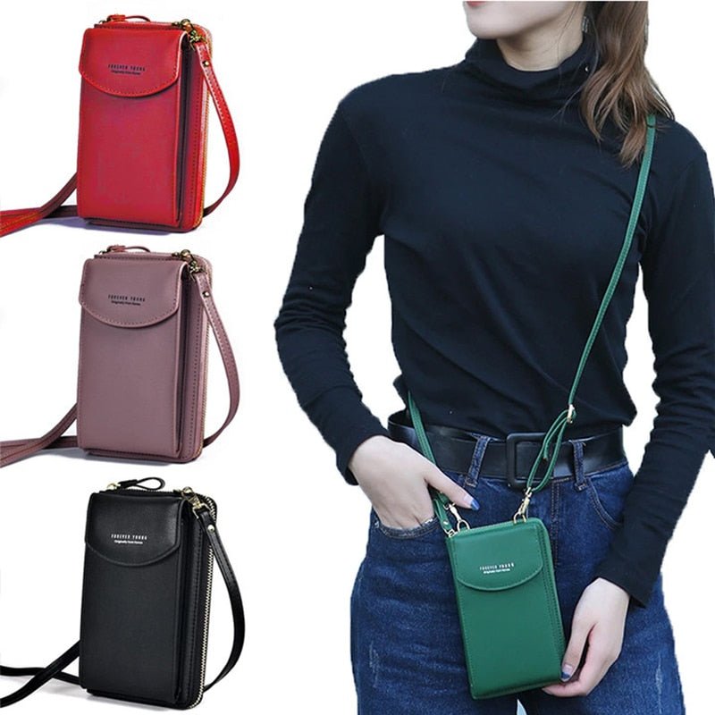 Fashion Cellphone Shoulder Bag Women PU Leather Crossbody Bag New Handbag Card Holder Messenger Bag Flap Wallet | 0 | Tage-Active