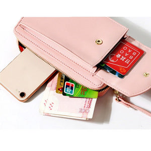 Fashion Cellphone Shoulder Bag Women PU Leather Crossbody Bag New Handbag Card Holder Messenger Bag Flap Wallet | 0 | Tage-Active