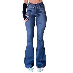 Fashion Women Pants High Waist Flared Jeans Blue Skinny Streetwear  Vintage Quality Harajuku Boyfriend Clothing Female | 0 | TageUnlimited