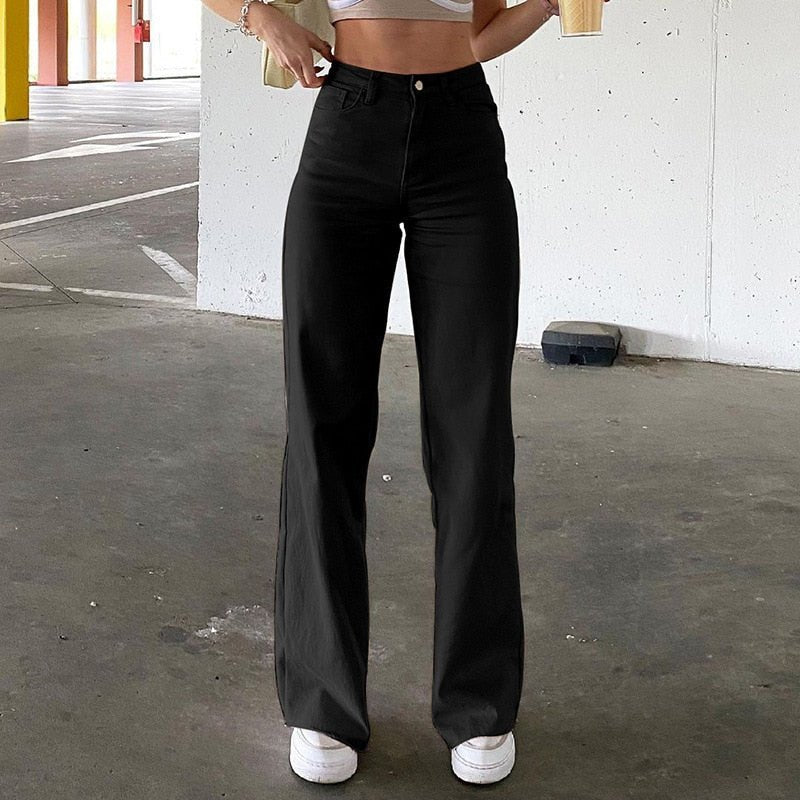 Fashion Women Pants High Waist Flared Jeans Blue Skinny Streetwear  Vintage Quality Harajuku Boyfriend Clothing Female | 0 | TageUnlimited