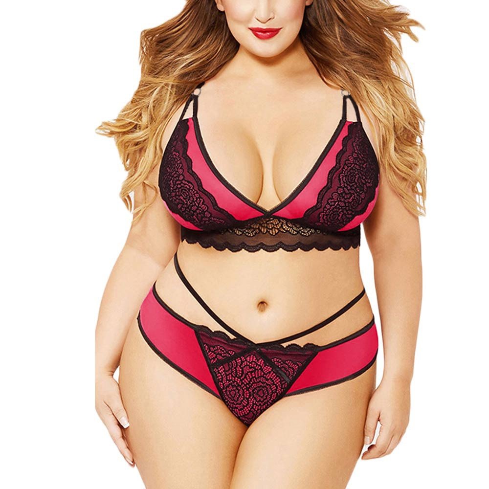 Fashion Women Plus Size Lace Mesh Bra Babydoll Panties Swimsuit Sexy Porno Erotic Lingerie Set Underwear Bikinis | TageUnlimited