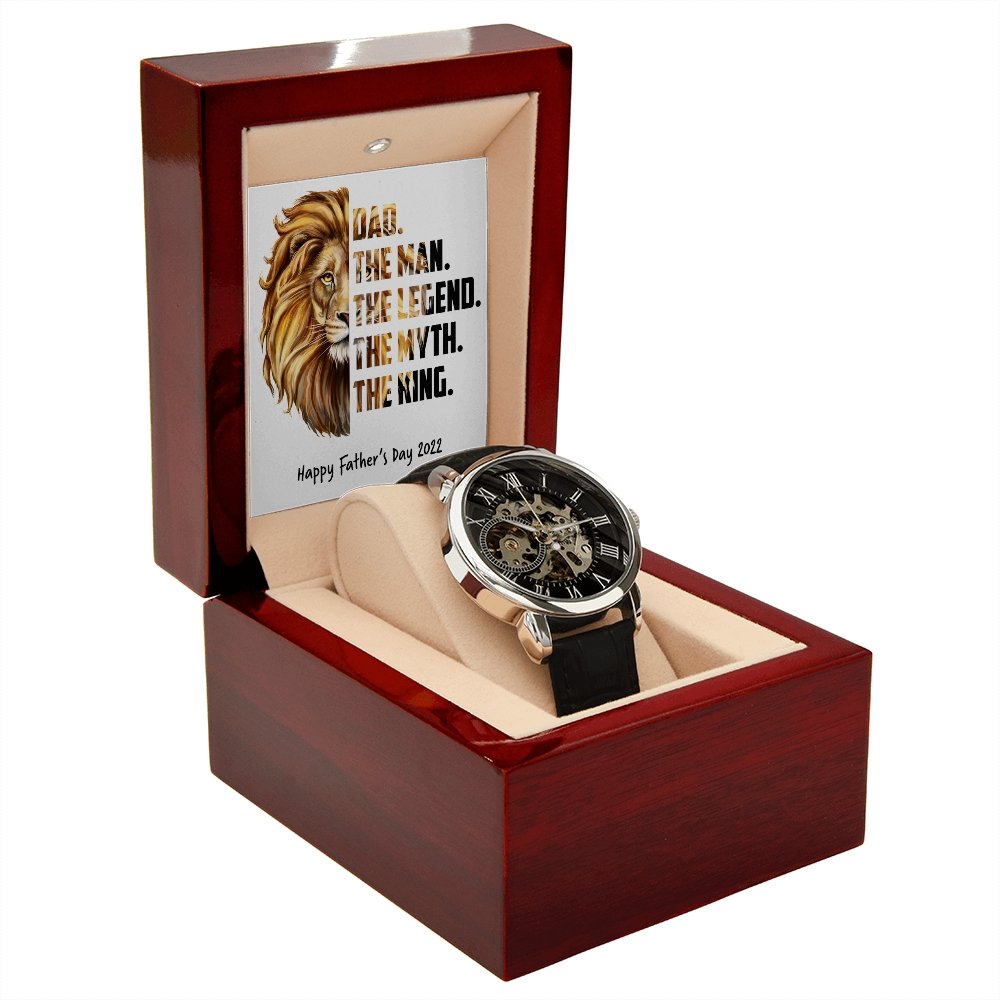 Watch Gift | Dad | The Man | The Legend | The Myth | The King | Jewelry | PB24-WOOD, PROD-2221852, PT-4320, USER-43062, W30044 | TageUnlimited