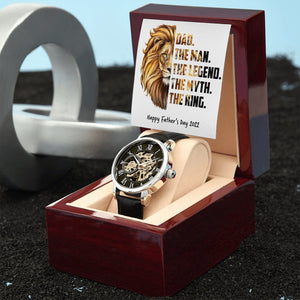 Watch Gift | Dad | The Man | The Legend | The Myth | The King | Jewelry | PB24-WOOD, PROD-2221852, PT-4320, USER-43062, W30044 | TageUnlimited