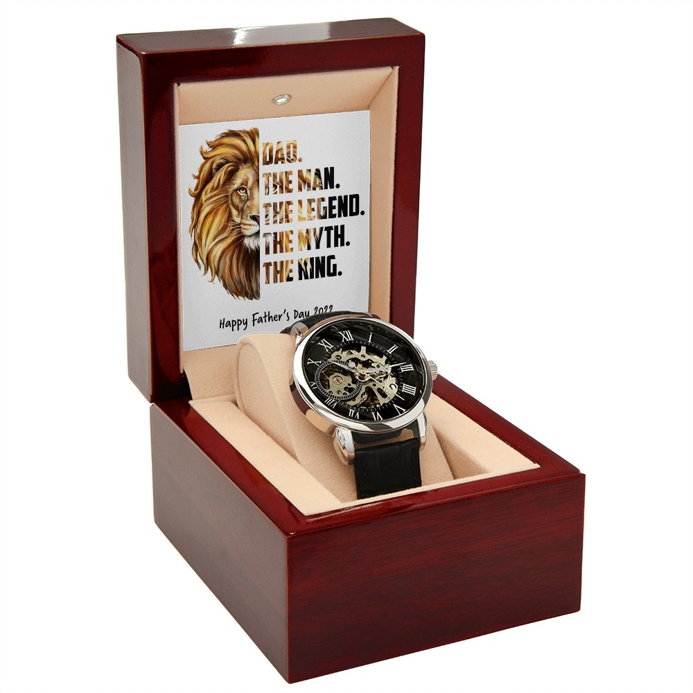 Watch Gift | Dad | The Man | The Legend | The Myth | The King | Jewelry | PB24-WOOD, PROD-2221852, PT-4320, USER-43062, W30044 | TageUnlimited