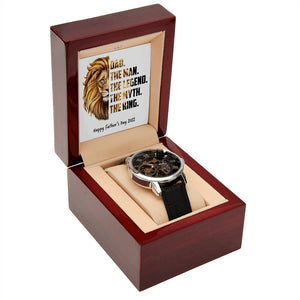 Watch Gift | Dad | The Man | The Legend | The Myth | The King | Jewelry | PB24-WOOD, PROD-2221852, PT-4320, USER-43062, W30044 | TageUnlimited