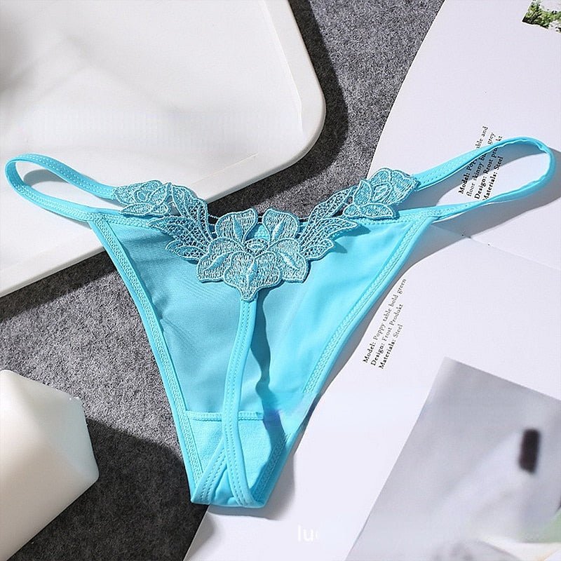 Floral Embroidered Sexy Briefs Low Waist G-String Seduction Thin Women Underwear Seamless Sexy Hollow Out Panties Thong Lingerie | TageUnlimited