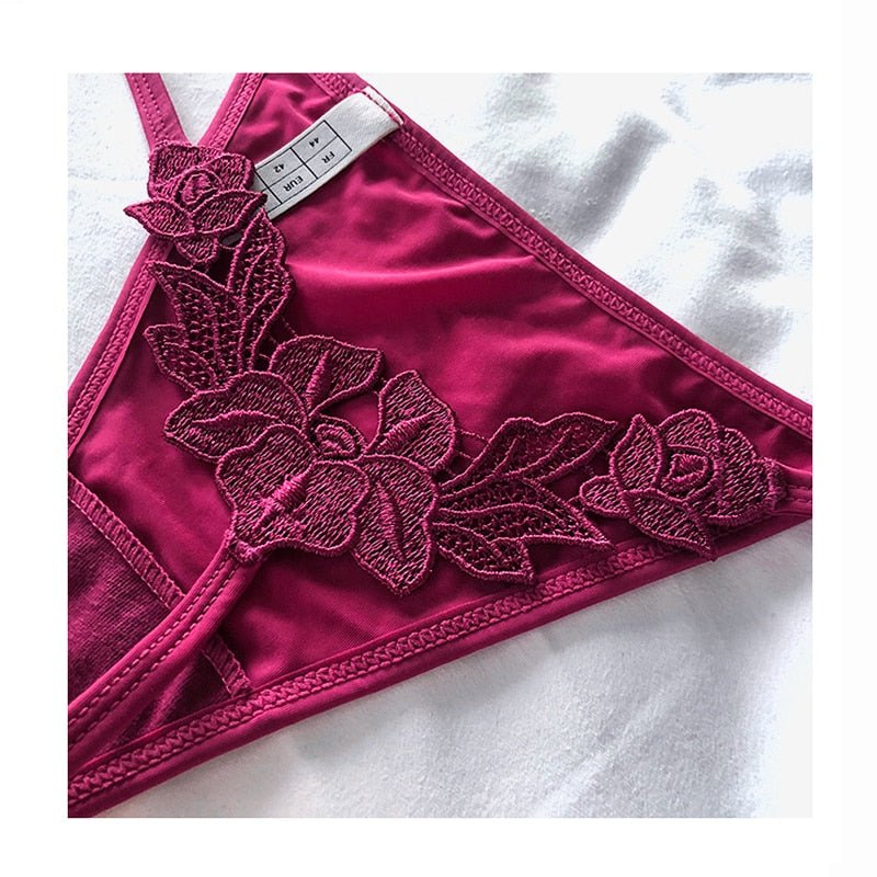 Floral Embroidered Sexy Briefs Low Waist G-String Seduction Thin Women Underwear Seamless Sexy Hollow Out Panties Thong Lingerie | TageUnlimited
