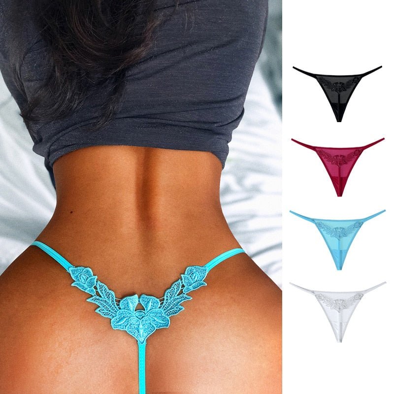 Floral Embroidered Sexy Briefs Low Waist G-String Seduction Thin Women Underwear Seamless Sexy Hollow Out Panties Thong Lingerie | TageUnlimited