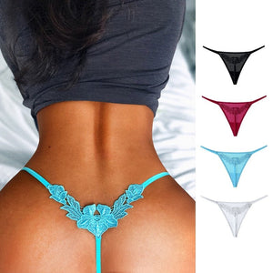 Floral Embroidered Sexy Briefs Low Waist G-String Seduction Thin Women Underwear Seamless Sexy Hollow Out Panties Thong Lingerie | TageUnlimited