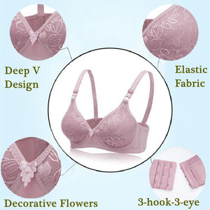 Floral Women Wireless Bras Sexy Female Underwear Brassiere Modis Bralette Gathered Soft Wire Free Bras For Woman Plus SIze | Tage-Active