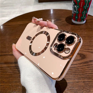 For iPhone 14 Pro Max Luxury Magsafe Magnetic Square Plating Frame Phone Case For iPhone 11 12 13 14 Plus Lens Protective Cover | 0 | TageUnlimited
