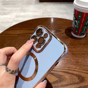 For iPhone 14 Pro Max Luxury Magsafe Magnetic Square Plating Frame Phone Case For iPhone 11 12 13 14 Plus Lens Protective Cover | 0 | TageUnlimited
