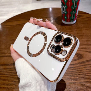 For iPhone 14 Pro Max Luxury Magsafe Magnetic Square Plating Frame Phone Case For iPhone 11 12 13 14 Plus Lens Protective Cover | 0 | TageUnlimited