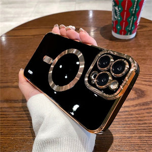 For iPhone 14 Pro Max Luxury Magsafe Magnetic Square Plating Frame Phone Case For iPhone 11 12 13 14 Plus Lens Protective Cover | 0 | TageUnlimited