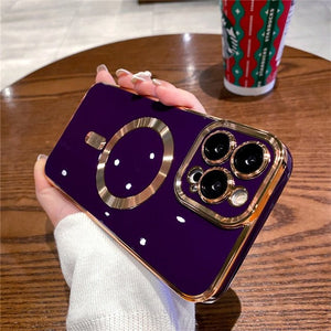For iPhone 14 Pro Max Luxury Magsafe Magnetic Square Plating Frame Phone Case For iPhone 11 12 13 14 Plus Lens Protective Cover | 0 | TageUnlimited