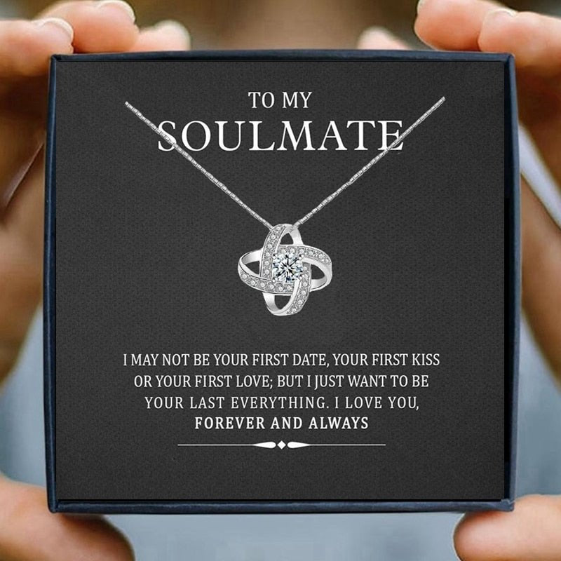 Future Wife Necklaces for Women Soulmate Love Knot Pendant Necklaces Husband Wife Gifts Birthday Jewelry Christmas Gifts | 0 | Tage-Active