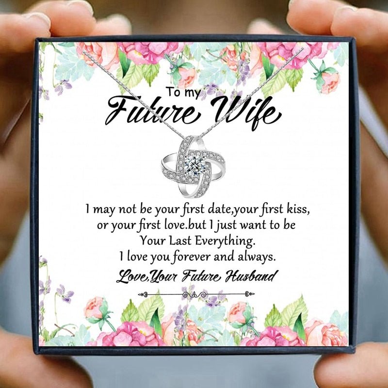 Future Wife Necklaces for Women Soulmate Love Knot Pendant Necklaces Husband Wife Gifts Birthday Jewelry Christmas Gifts | 0 | Tage-Active