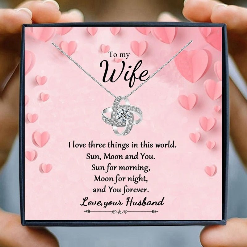 Future Wife Necklaces for Women Soulmate Love Knot Pendant Necklaces Husband Wife Gifts Birthday Jewelry Christmas Gifts | 0 | Tage-Active