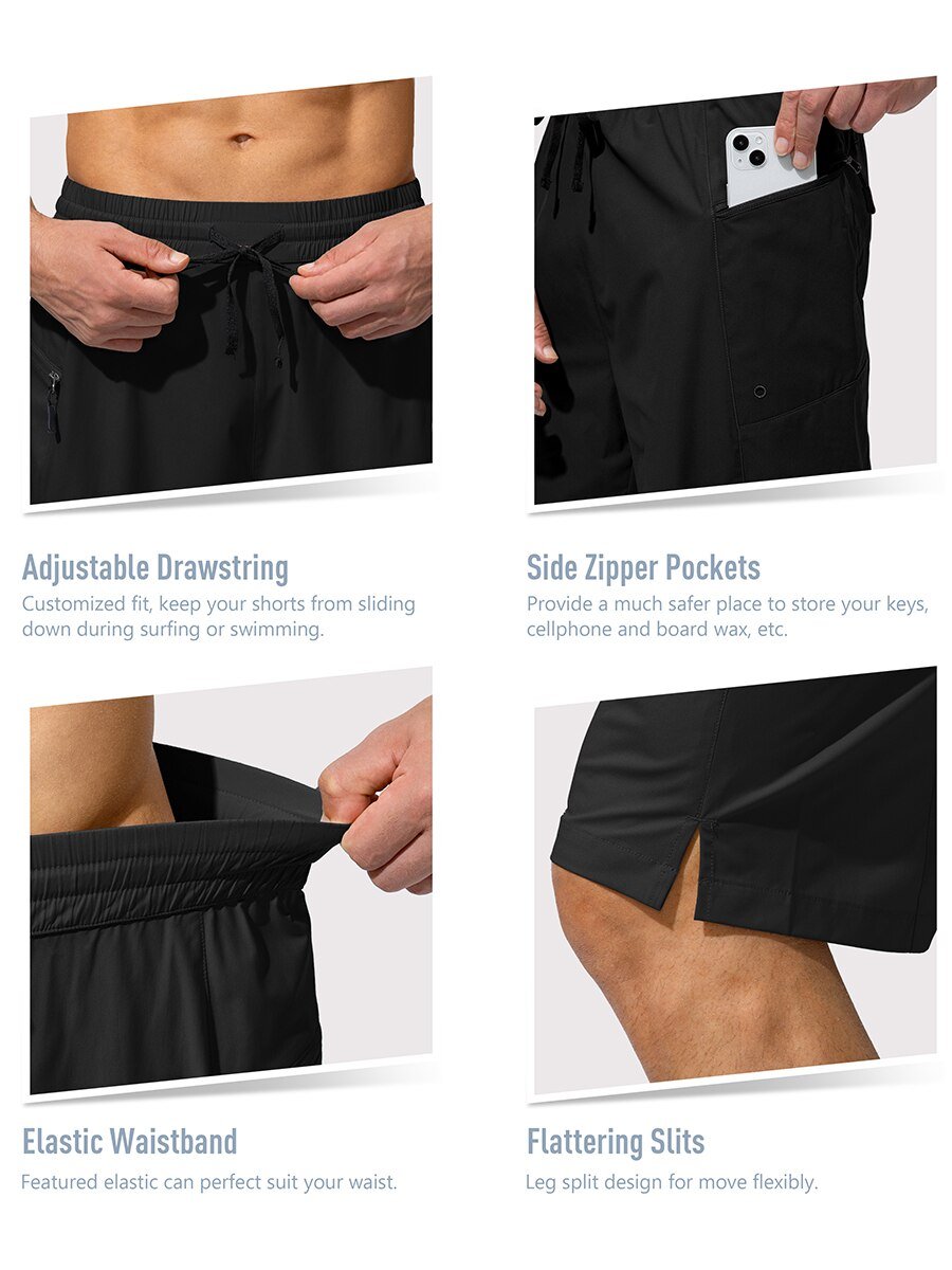 Gradual Men Short Pants Swimming Trunks Beach Surf Shorts Quick Drying Lightweight Waterproof UPF 50+ with Zipper Pockets | TageUnlimited