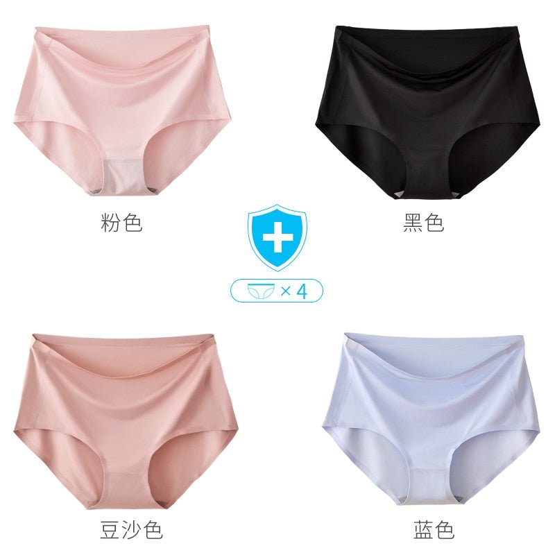 Gentle.Bear Ice Silk Underwear Women Seamless High Waist Panties 4XL Plus Size Breathable Ladies Briefs Elastic Sofe ingerie | TageUnlimited
