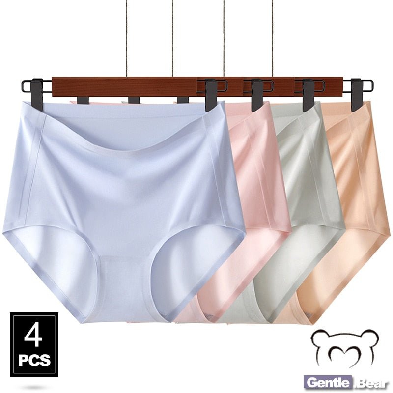 Gentle.Bear Ice Silk Underwear Women Seamless High Waist Panties 4XL Plus Size Breathable Ladies Briefs Elastic Sofe ingerie | TageUnlimited