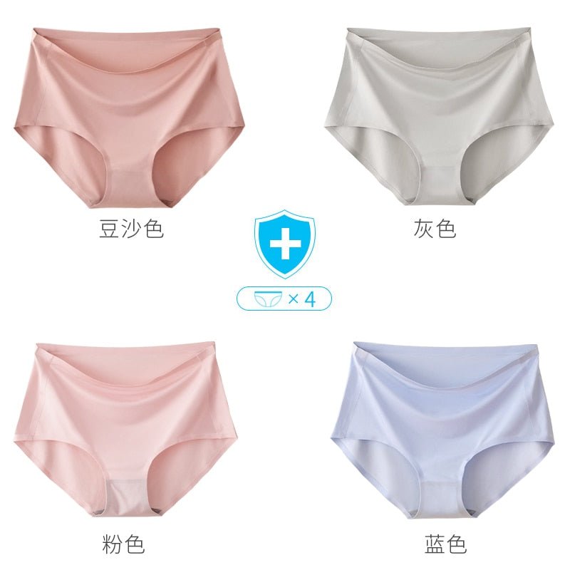 Gentle.Bear Ice Silk Underwear Women Seamless High Waist Panties 4XL Plus Size Breathable Ladies Briefs Elastic Sofe ingerie | TageUnlimited
