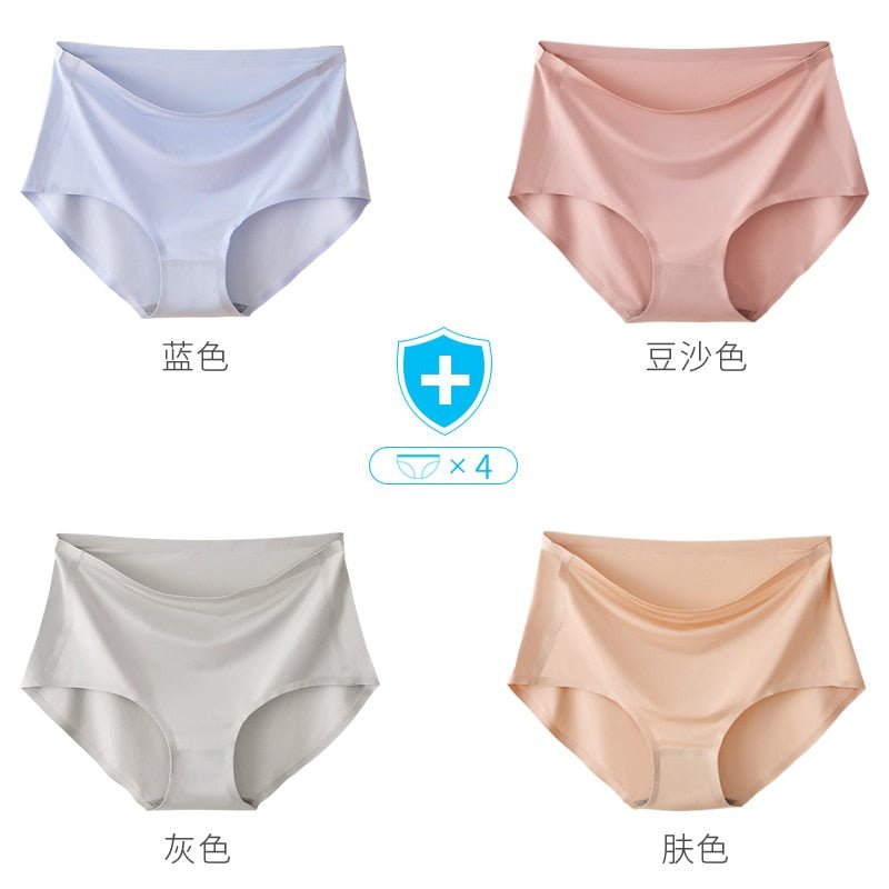 Gentle.Bear Ice Silk Underwear Women Seamless High Waist Panties 4XL Plus Size Breathable Ladies Briefs Elastic Sofe ingerie | TageUnlimited