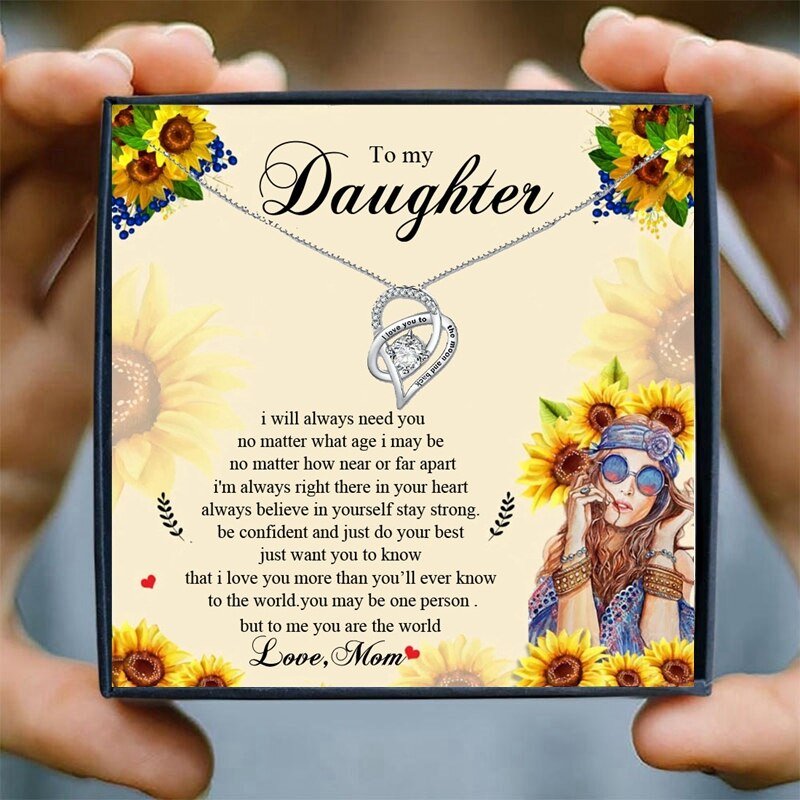 Girl Necklaces for Daughter Mother Gifts Heart Pendant Necklace Jewelry Women Choker Necklaces Pendants Collares Bijoux Birthday | 0 | Tage-Active