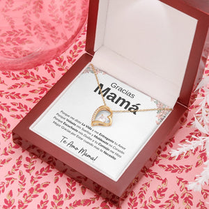 Gracias Mama | Forever Heart Necklace Mother's Day Necklace | Jewelry | C30025TG, C30025TR, lx-C30025, PB23-WOOD, PROD-2110147, PT-781, TNM-1, USER-43062 | TageUnlimited