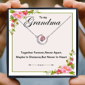 Grandma Necklace Gift Women Moon Crystal Red Pink Beads Horn Crescent Pendant Necklace Friendship Granddaughter Family Jewelry | 0 | Tage-Active