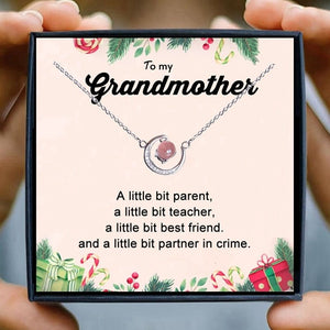 Grandma Necklace Gift Women Moon Crystal Red Pink Beads Horn Crescent Pendant Necklace Friendship Granddaughter Family Jewelry | 0 | Tage-Active