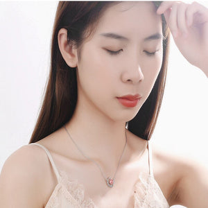 Grandma Necklace Gift Women Moon Crystal Red Pink Beads Horn Crescent Pendant Necklace Friendship Granddaughter Family Jewelry | 0 | Tage-Active