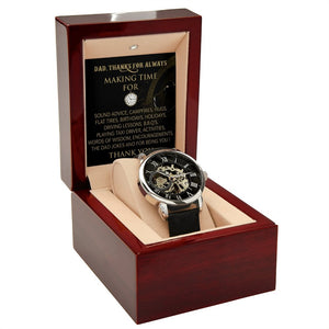 Happy Father's Day | Dad Thanks For Always Making Time | Father's Day Gift Watch | Jewelry | PB24-WOOD, PROD-2228806, PT-4320, USER-43062, W30044 | TageUnlimited