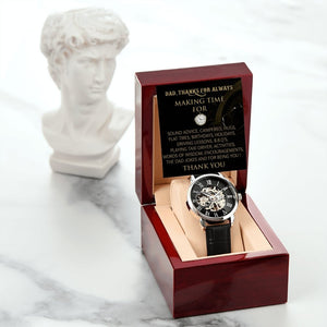 Happy Father's Day | Dad Thanks For Always Making Time | Father's Day Gift Watch | Jewelry | PB24-WOOD, PROD-2228806, PT-4320, USER-43062, W30044 | TageUnlimited