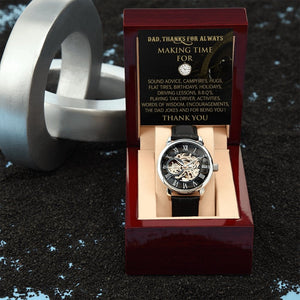Happy Father's Day | Dad Thanks For Always Making Time | Father's Day Gift Watch | Jewelry | PB24-WOOD, PROD-2228806, PT-4320, USER-43062, W30044 | TageUnlimited