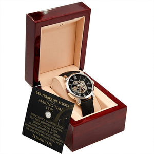 Happy Father's Day | Dad Thanks For Always Making Time | Father's Day Gift Watch | Jewelry | PB24-WOOD, PROD-2228806, PT-4320, USER-43062, W30044 | TageUnlimited