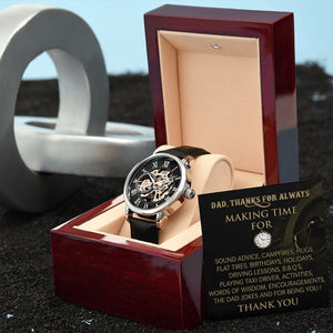 Happy Father's Day | Dad Thanks For Always Making Time | Father's Day Gift Watch | Jewelry | PB24-WOOD, PROD-2228806, PT-4320, USER-43062, W30044 | TageUnlimited