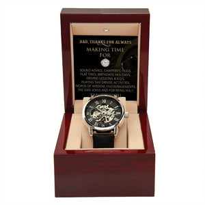 Happy Father's Day | Dad Thanks For Always Making Time | Father's Day Gift Watch | Jewelry | PB24-WOOD, PROD-2228806, PT-4320, USER-43062, W30044 | TageUnlimited