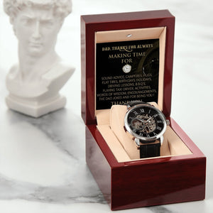 Happy Father's Day | Dad Thanks For Always Making Time | Father's Day Gift Watch | Jewelry | PB24-WOOD, PROD-2228806, PT-4320, USER-43062, W30044 | TageUnlimited