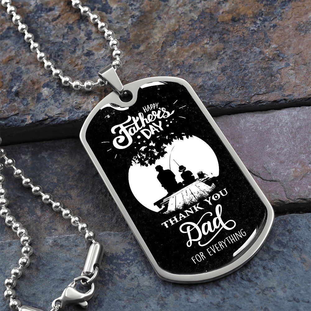 Happy Father's Day | Thank You Dad For Everything (Dog Tag) | Jewelry | A1014T, A1014TG, G007T, G007TG, lx-G007, PROD-2245603, PT-133, TNM-1, USER-43062 | TageUnlimited