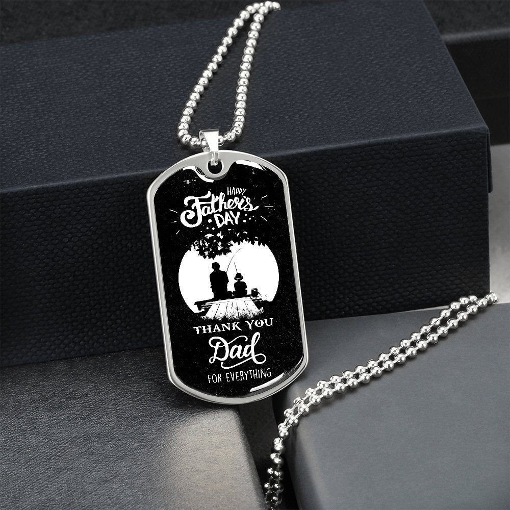 Happy Father's Day | Thank You Dad For Everything (Dog Tag) | Jewelry | A1014T, A1014TG, G007T, G007TG, lx-G007, PROD-2245603, PT-133, TNM-1, USER-43062 | TageUnlimited