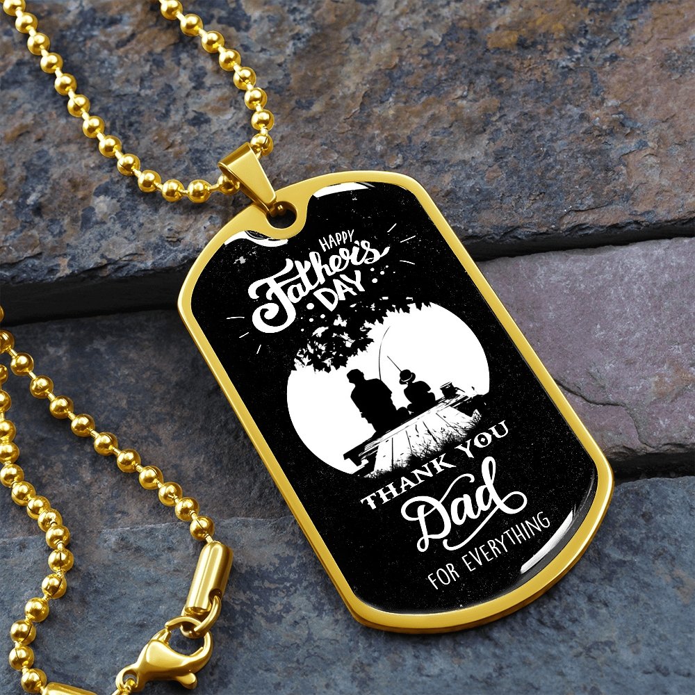 Happy Father's Day | Thank You Dad For Everything (Dog Tag) | Jewelry | A1014T, A1014TG, G007T, G007TG, lx-G007, PROD-2245603, PT-133, TNM-1, USER-43062 | TageUnlimited
