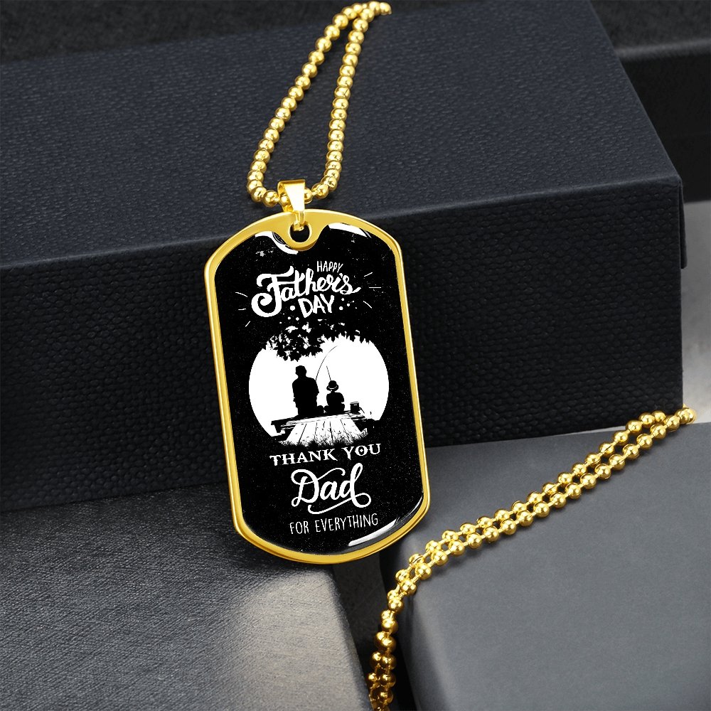 Happy Father's Day | Thank You Dad For Everything (Dog Tag) | Jewelry | A1014T, A1014TG, G007T, G007TG, lx-G007, PROD-2245603, PT-133, TNM-1, USER-43062 | TageUnlimited
