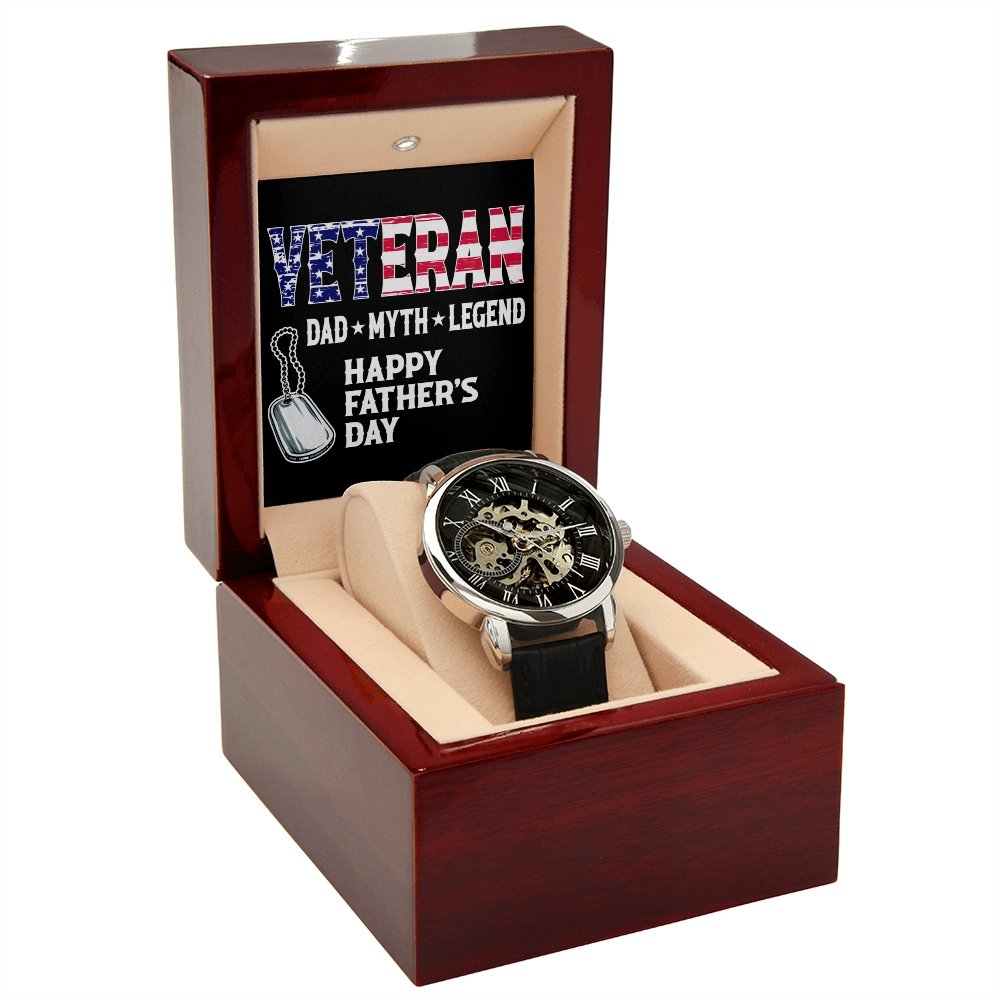 Happy Father's Day | Veteran Dad | Father's Day Gift | Jewelry | PB24-WOOD, PROD-2228756, PT-4320, USER-43062, W30044 | TageUnlimited