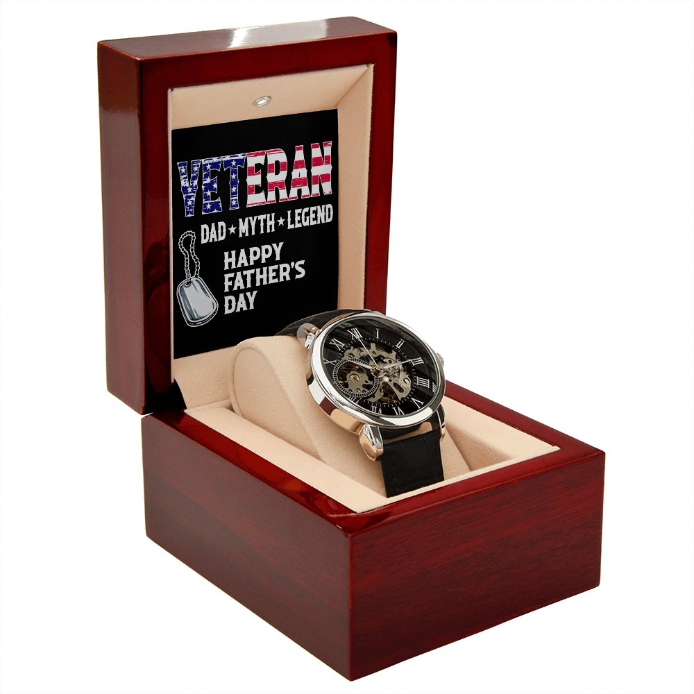 Happy Father's Day | Veteran Dad | Father's Day Gift | Jewelry | PB24-WOOD, PROD-2228756, PT-4320, USER-43062, W30044 | TageUnlimited