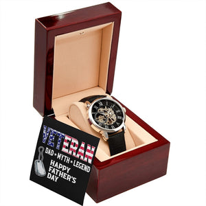 Happy Father's Day | Veteran Dad | Father's Day Gift | Jewelry | PB24-WOOD, PROD-2228756, PT-4320, USER-43062, W30044 | TageUnlimited