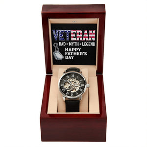 Happy Father's Day | Veteran Dad | Father's Day Gift | Jewelry | PB24-WOOD, PROD-2228756, PT-4320, USER-43062, W30044 | TageUnlimited