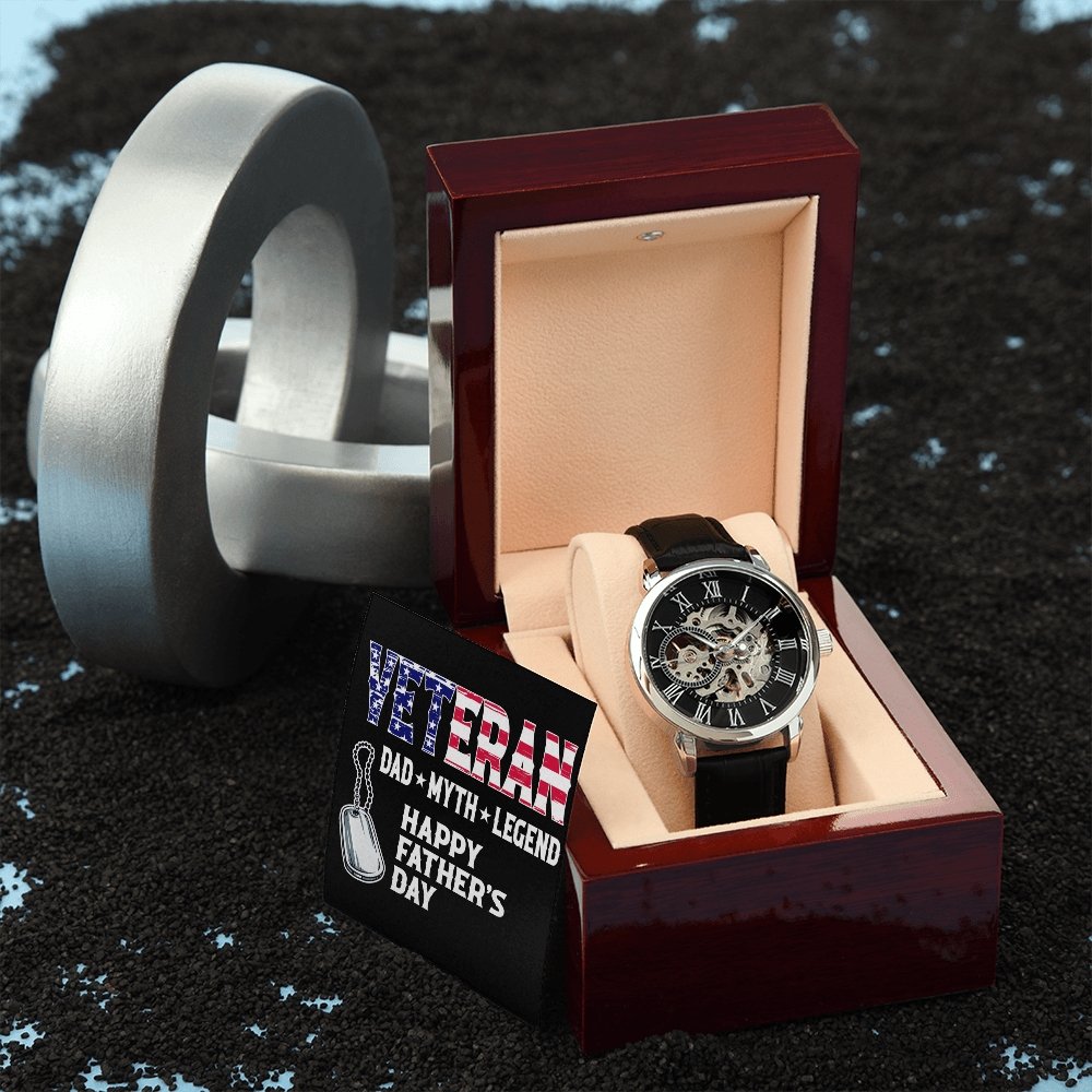 Happy Father's Day | Veteran Dad | Father's Day Gift | Jewelry | PB24-WOOD, PROD-2228756, PT-4320, USER-43062, W30044 | TageUnlimited